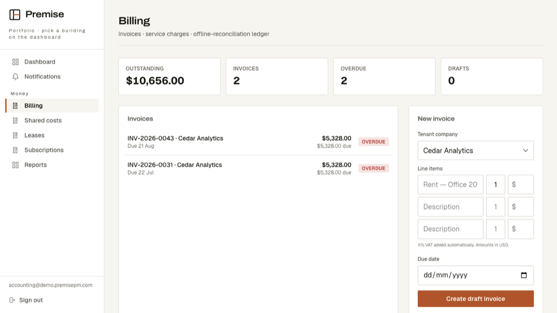 Billing — what is outstanding, and what is overdue